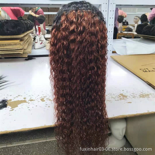 Burmese Curly 1b/30 Dark Brown Vietnam Virgin Cuticle Aligned Hair 360 Lace Wigs Full Lace Natural Honey Brown Wig
